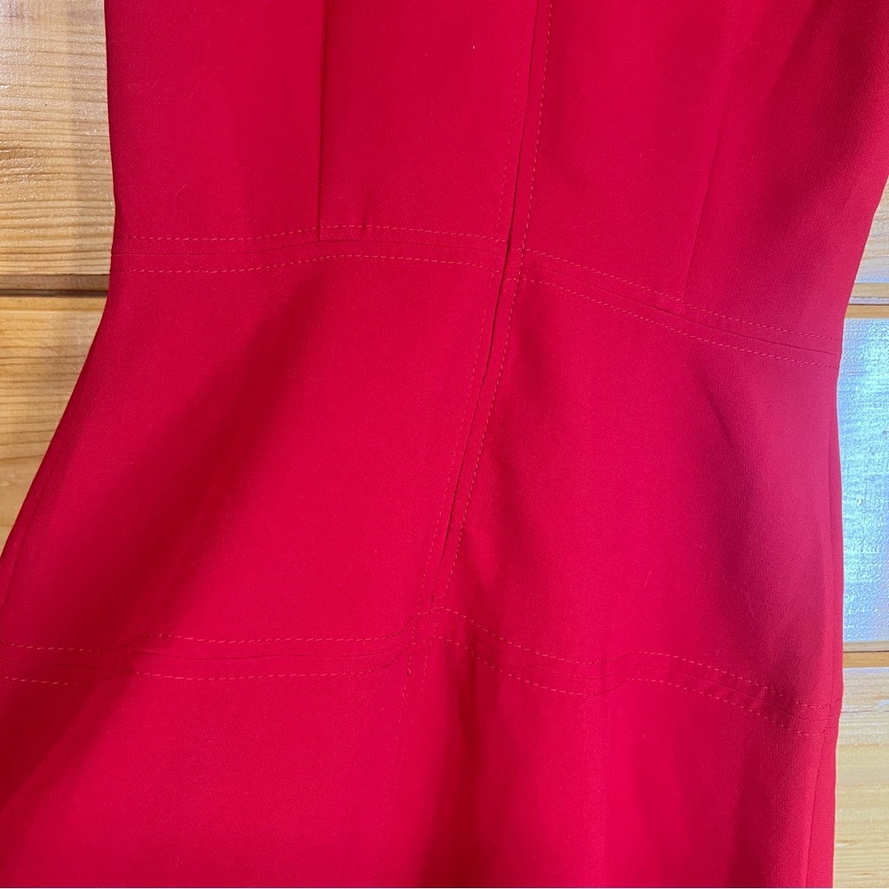 Banana Republic Vibrant Red Sleeveless Fit & Flare Lined Midi Dress 2P - Picture 6 of 7